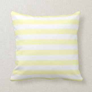 Soft White & Yellow Pastel Lines Pattern Throw Pillow