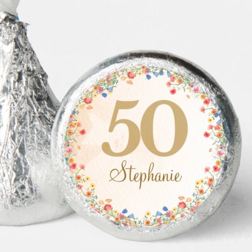 Soft Wildflower 50th Birthday Chocolates Hershey®'s Kisses®