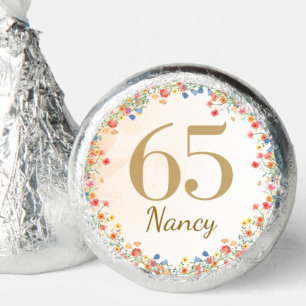 Soft Wildflower 65th Birthday Party Chocolates Hershey®'s Kisses®