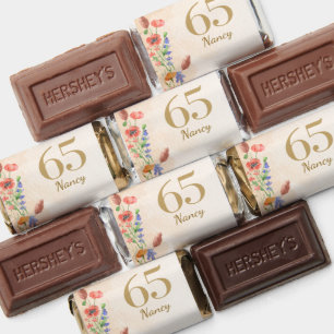 Soft Wildflower 65th Birthday Party Chocolates Hershey's Miniatures