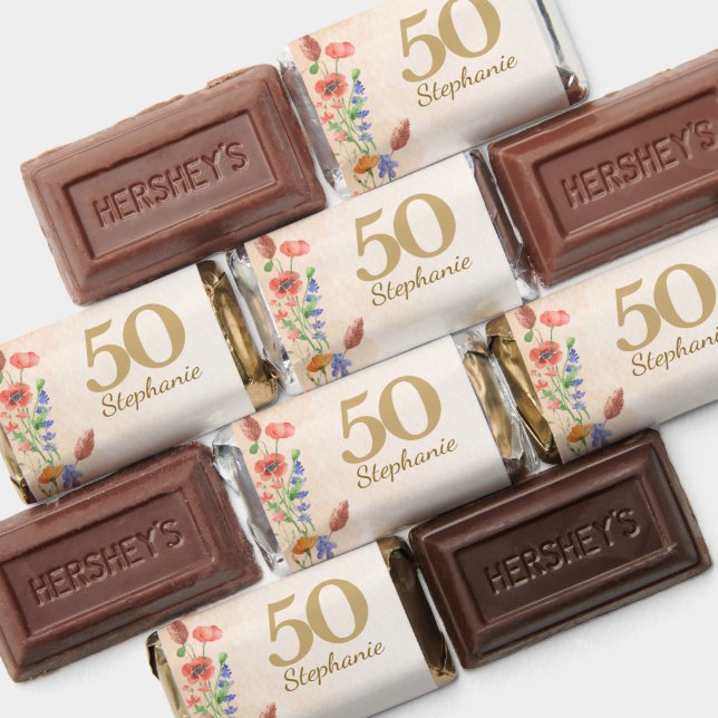 Soft Wildflower 70th Birthday Party Chocolates  Hershey's Miniatures (Assorted)