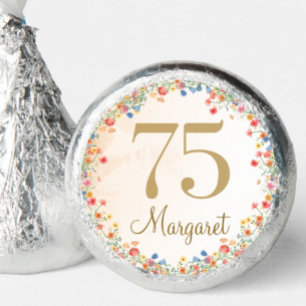 Soft Wildflower 75th Birthday Party Chocolates Hershey®'s Kisses®