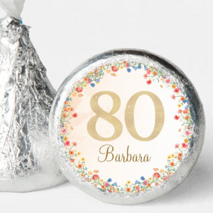 Soft Wildflower 80th Birthday Chocolates Hershey®'s Kisses®