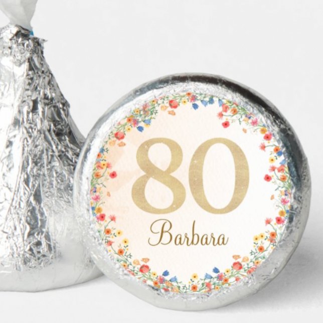 Soft Wildflower 80th Birthday Chocolates Hershey®'s Kisses® (Creator Uploaded)