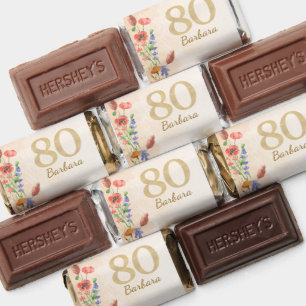 Soft Wildflower 80th Birthday Chocolates Hershey's Miniatures
