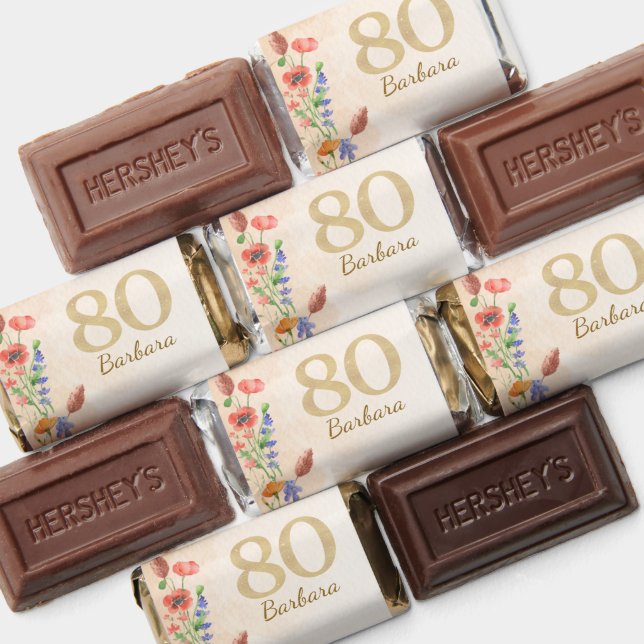 Soft Wildflower 80th Birthday Chocolates Hershey's Miniatures (Assorted)