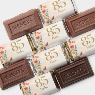 Soft Wildflower 85th Birthday Party Chocolates Hershey's Miniatures