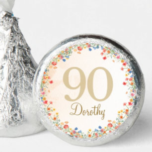 Soft Wildflower 90th Birthday Chocolates Hershey®'s Kisses®