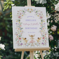 Soft Wildflower Fairy First 1st Birthday Welcome 