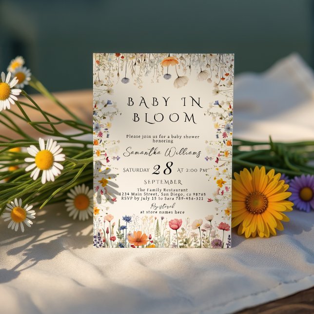 Soft Wildflower Garden Baby In Bloom Baby Shower Invitation (Creator Uploaded)
