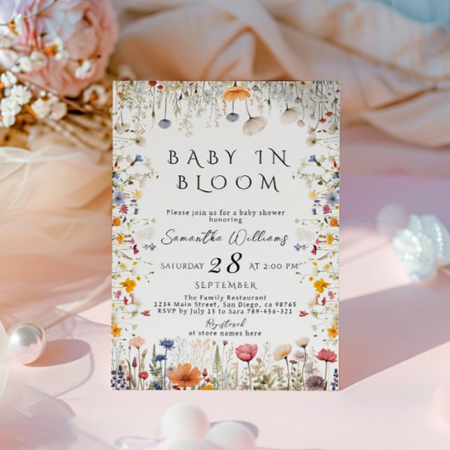 Soft Wildflower Garden Baby In Bloom Baby Shower Invitation (Creator Uploaded)