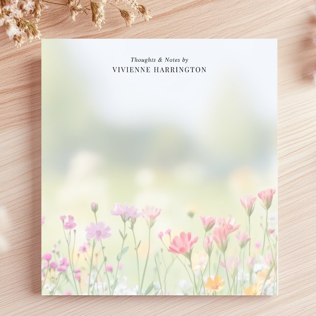 Soft Wildflower Meadow Personalized Notepad (Creator Uploaded)