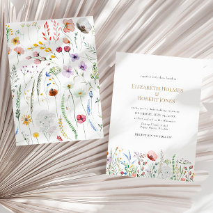 Soft Wildflower Meadow Wedding Invitation