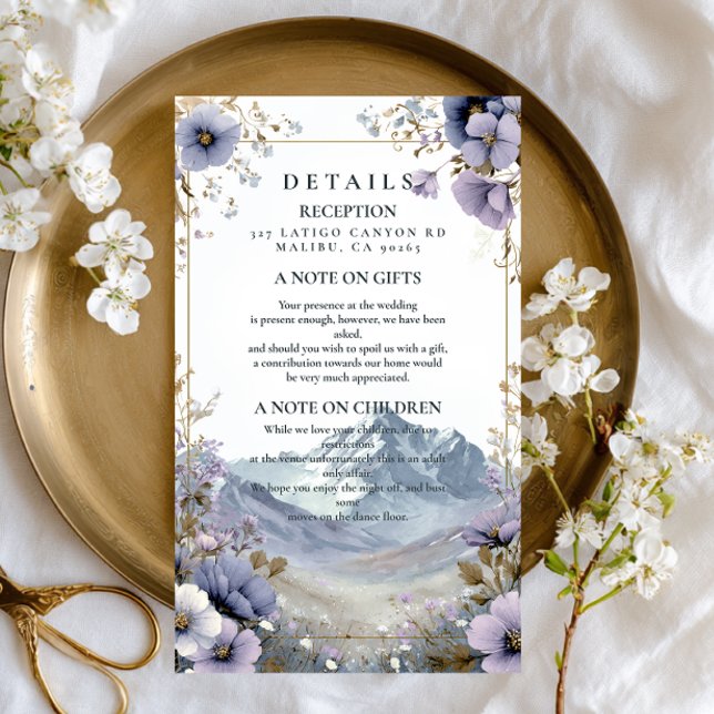 Soft Wildflower Mountain Wedding Enclosure Card (Creator Uploaded)