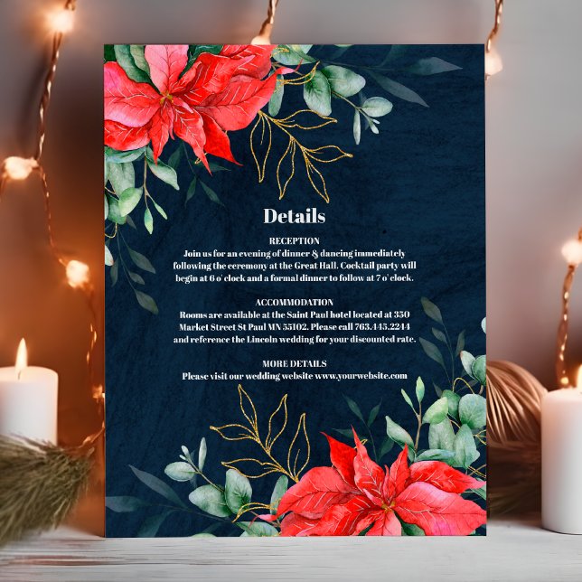 Soft Winter Berry Christmas Wedding  Enclosure Card (Creator Uploaded)