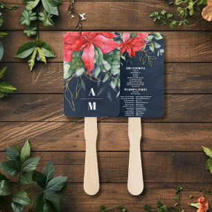 Soft Winter Berry Christmas Wedding Hand Fan