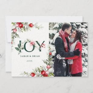 Soft Winter Berry JOY Christmas Card