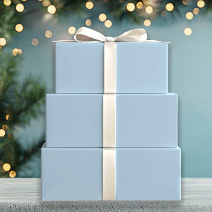 Soft Winter Blue Solid Wrapping Paper Sheets