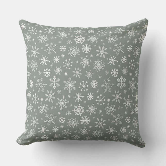 Soft Winter Snowflake Throw Pillow (Front)