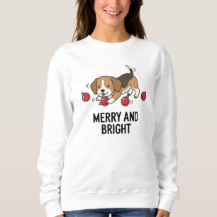 Soft Winter Warm Beagle Dog Merry Bright Design Sweatshirt
