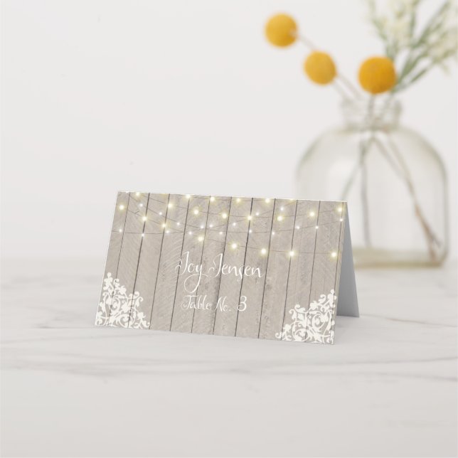 Soft Wood Look Reception Table Place Card (Front)