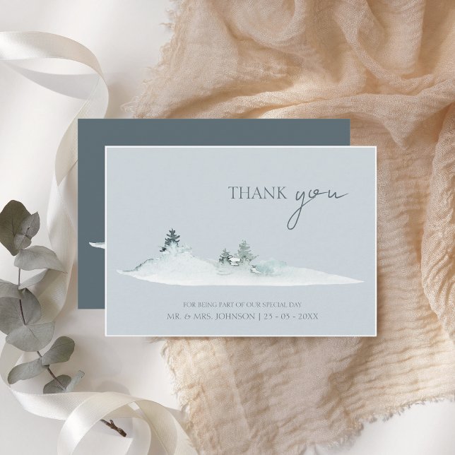 Soft Woodland Green Watercolor Wedding Thank You (Creator Uploaded)