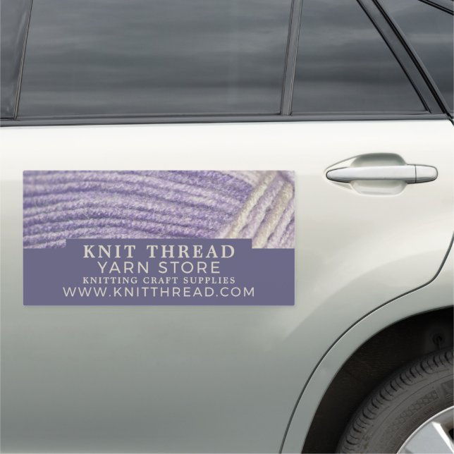Soft Wool, Knitting Store, Yarn Store Car Magnet (In Situ)