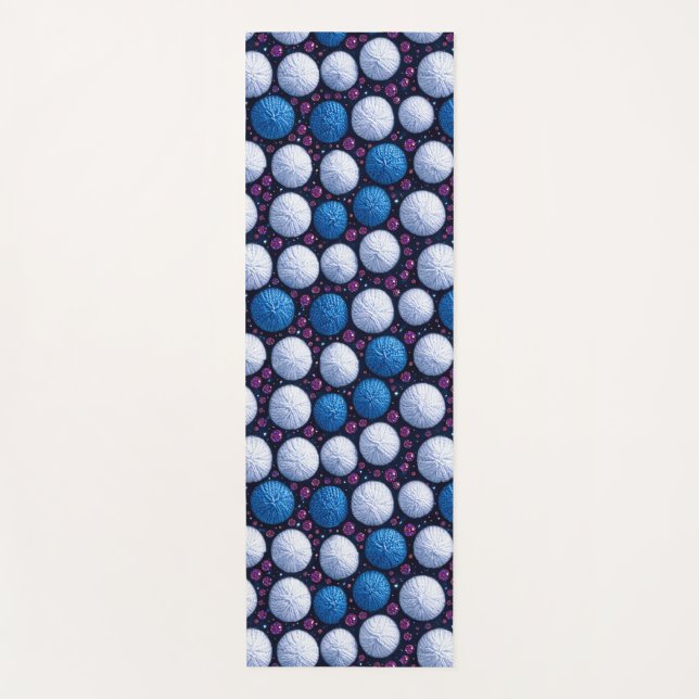 Soft Yarn Balls With Glittery Accents Yoga Mat (Front)