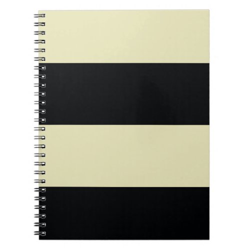 Soft Yellow and Black Simple Extra Wide Stripes Notebook