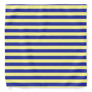 Soft Yellow and Blue Stripes Bandana