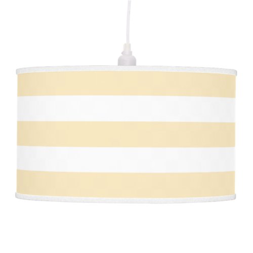 Soft Yellow and White Striped Ceiling Lamp