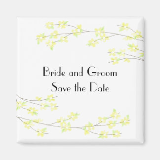 Soft Yellow Blossoms Save the Date Magnet