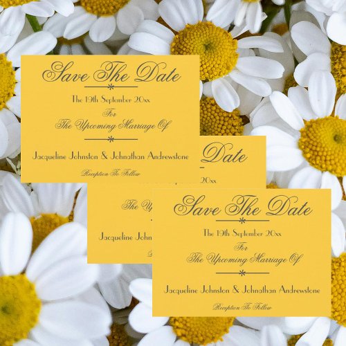 Soft Yellow Classic Script Name Chic Save The Date Announcement