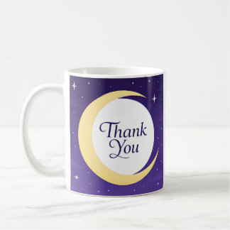 Soft Yellow Crescent Moon Thank You Coffee Mug