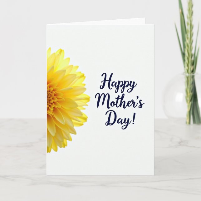 Soft Yellow Floral Mothers Day Card (Front)