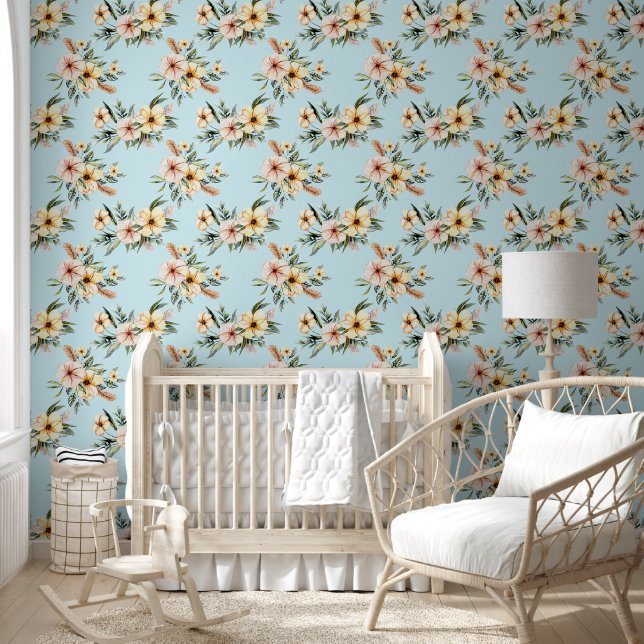 Soft Yellow Floral Pattern Wallpaper Wallpaper (Kids)