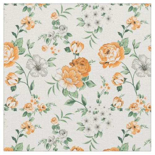 Soft Yellow Garden Floral Pattern Fabric