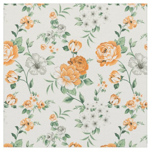 Soft Yellow Garden Floral Pattern Fabric