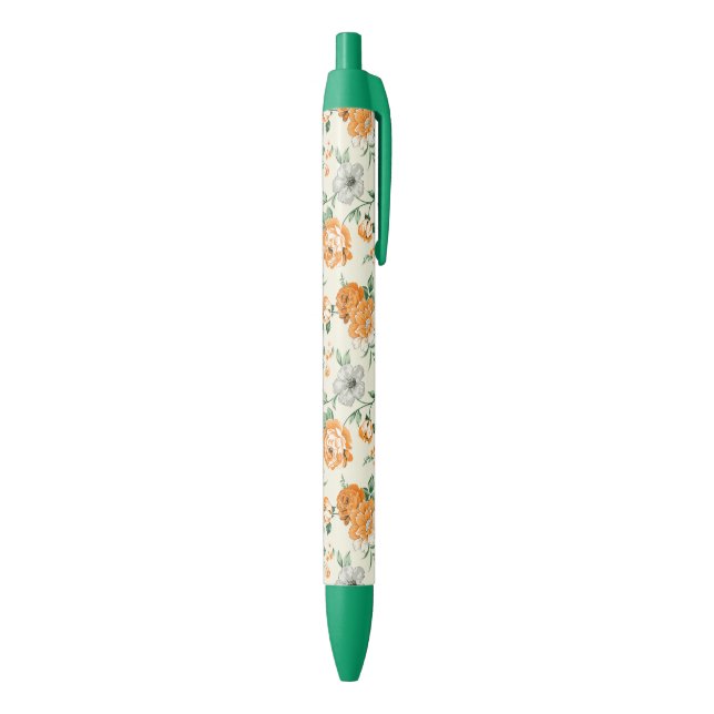Soft Yellow Garden Floral Pattern Pen (Bottom (Vertical))