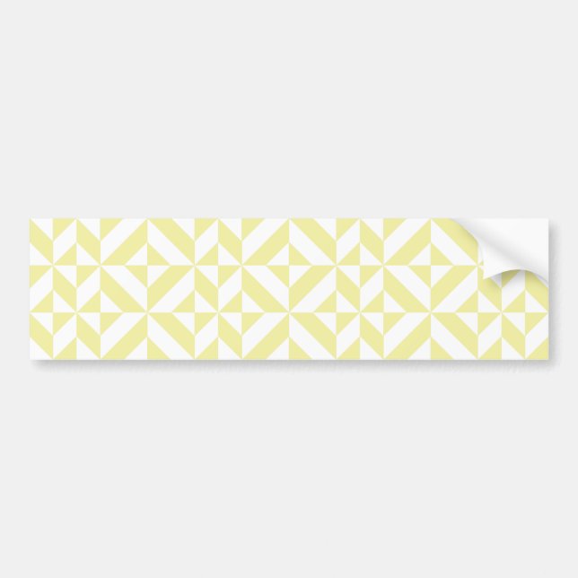 Soft Yellow Geometric Art Deco Bumper Sticker (Front)