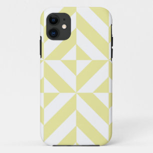 Soft Yellow Geometric Art Deco iPhone 11 Case