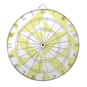 Soft Yellow Geometric Art Deco Dartboard With Darts