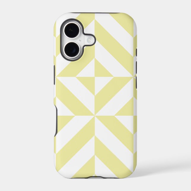 Soft Yellow Geometric Art Deco Iphone Case (Back)