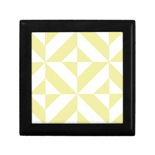 Soft Yellow Geometric Art Deco Jewelry Box