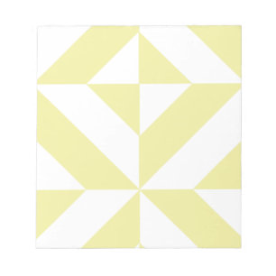 Soft Yellow Geometric Art Deco Notepad