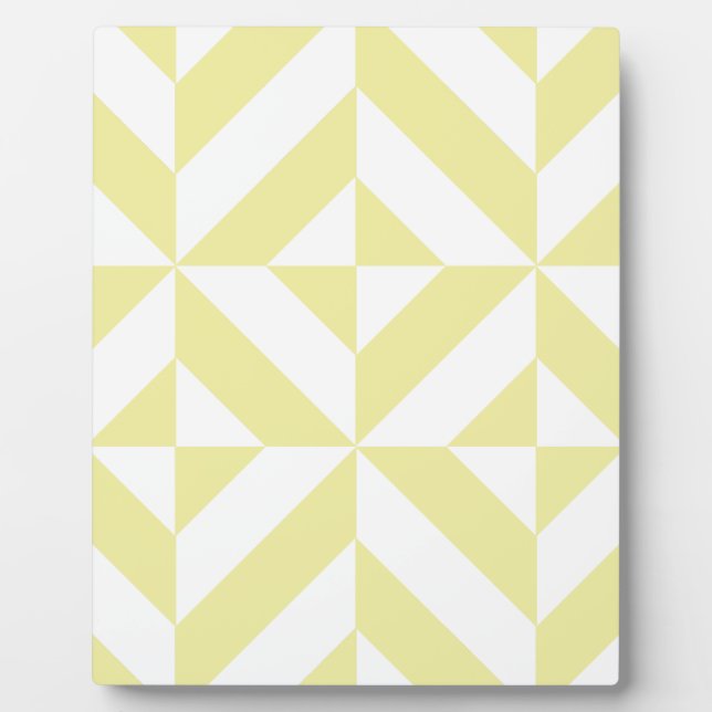 Soft Yellow Geometric Art Deco Plaque (Front)