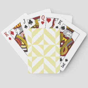 Soft Yellow Geometric Art Deco Poker Cards