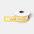 Soft Yellow Happy Birthday with Name and Age Satin Ribbon | Zazzle