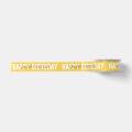 Soft Yellow Happy Birthday with Name and Age Satin Ribbon | Zazzle