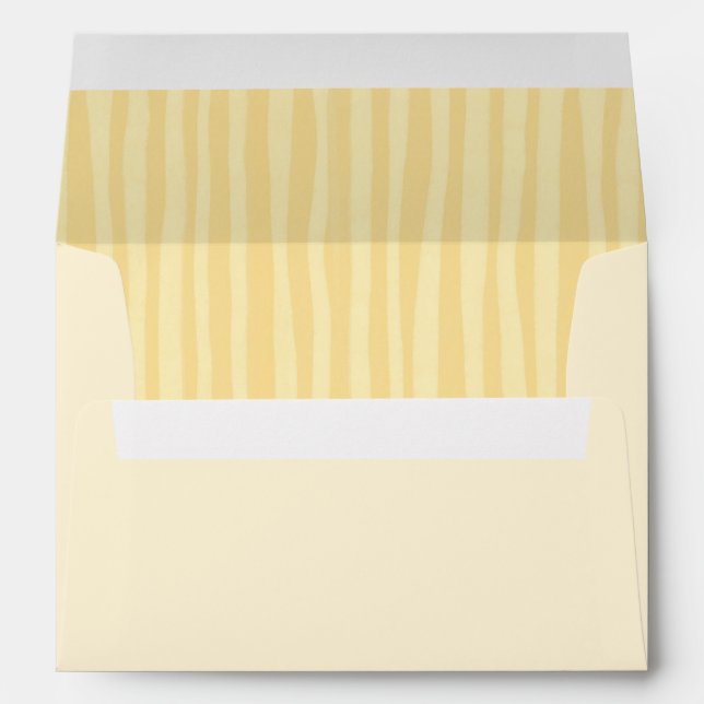 Soft Yellow Inside Striped Envelope (Back (Bottom))